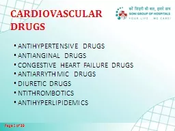 CARDIOVASCULAR DRUGS  ANTIHYPERTENSIVE DRUGS