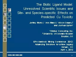 The Biotic Ligand Model: