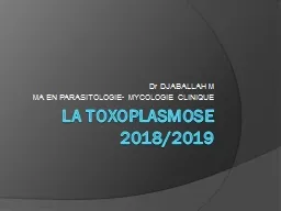 PPT-LA TOXOPLASMOSE 2018/2019