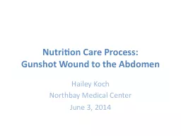 Nutrition Care Process: Gunshot Wound to the Abdomen