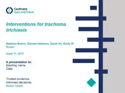 Interventions for trachoma