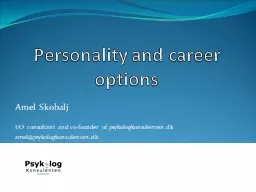 Personality and career options