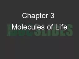 Chapter 3 Molecules of Life