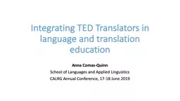 Integrating TED Translators in language and translation education