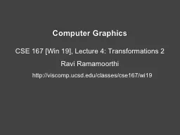 PPT-Computer Graphics CSE 167 [Win