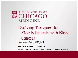 PPT-Evolving Therapies for Elderly Patients with Blood Cancers