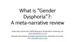 What  is  “Gender Dysphoria”?: