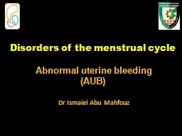 Disorders of the menstrual