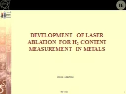 DEVELOPMENT OF LASER ABLATION FOR H