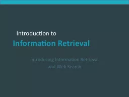 Introducing Information Retrieval