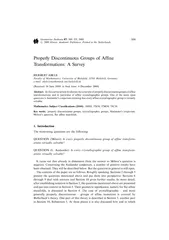 Properly Discontinuous Groups of Afne Transformations
