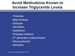 Avoid Medications Known to