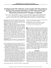 Undiagnosed HIV Infection and Couple HIV Discordance A