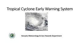 Tropical Cyclone Early Warning System