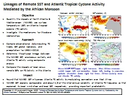 Linkages of Remote SST and Atlantic Tropical