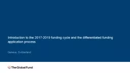 Introduction to the 2017-2019 funding cycle