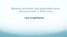 Machine arithmetic and associated