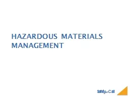 Hazardous materials management