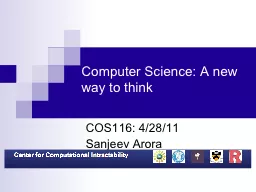 Computer Science: A new way to think