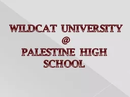 WILDCAT UNIVERSITY @ PALESTINE HIGH