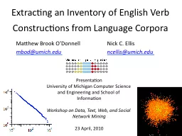 Extracting  an Inventory of English Verb Constructions from Language Corpora