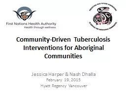 Community-Driven Tuberculosis Interventions for Aboriginal Communities