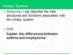 Urinary System: Outcome: