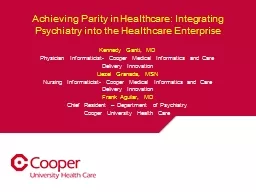 Achieving Parity in Healthcare: Integrating Psychiatry into the Healthcare Enterprise