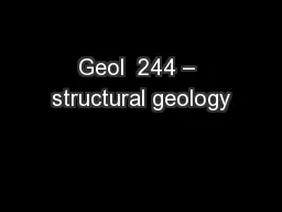 Geol  244 – structural geology