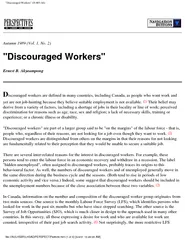 Discouraged Workers IS  A Autumn  Vol