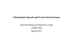 Charismatic Speech and Vocal Attractiveness