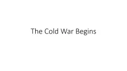 The Cold War Begins Pre-quiz