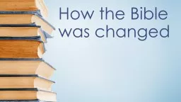 How the Bible was changed