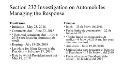 Section 232 Investigation on Automobiles – Managing the Response