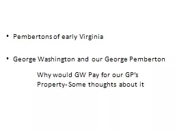 Pembertons  of early Virginia