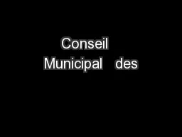 Conseil   Municipal   des