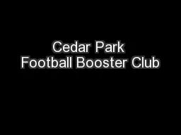 Cedar Park Football Booster Club