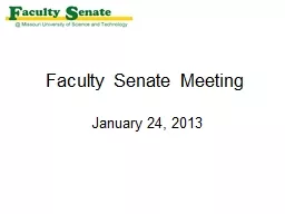 Faculty Senate Meeting  January 24, 2013