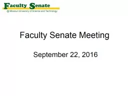 Faculty Senate Meeting  September 22, 2016