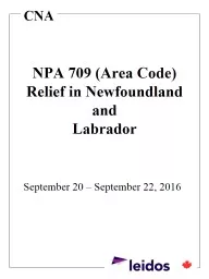 NPA 709 (Area Code) Relief in Newfoundland
