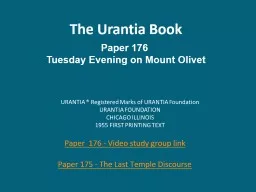 The Urantia Book Paper 176 