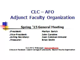 CLC – AFO Adjunct Faculty Organization
