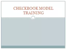 CHECKBOOK MODEL TRAINING