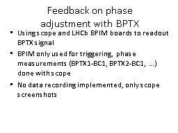 Feedback on phase  adjustment