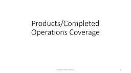 Products/Completed Operations Coverage