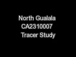 North Gualala CA2310007 Tracer Study