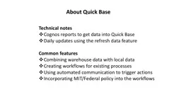 About Quick Base Technical notes