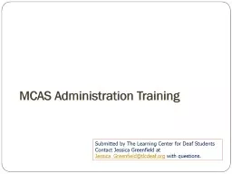 MCAS Administration Training