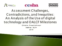 Assessment Challenges,  Contradictions,