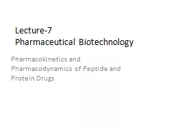 Lecture-7 Pharmaceutical Biotechnology